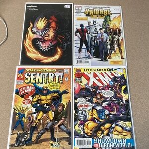 Marvel Comic Book Set with Red, Yellow, and Blue Covers
